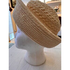 Vintage Rolled Brim Cream Color Everitt Originals Label Spring Hat Lightweight